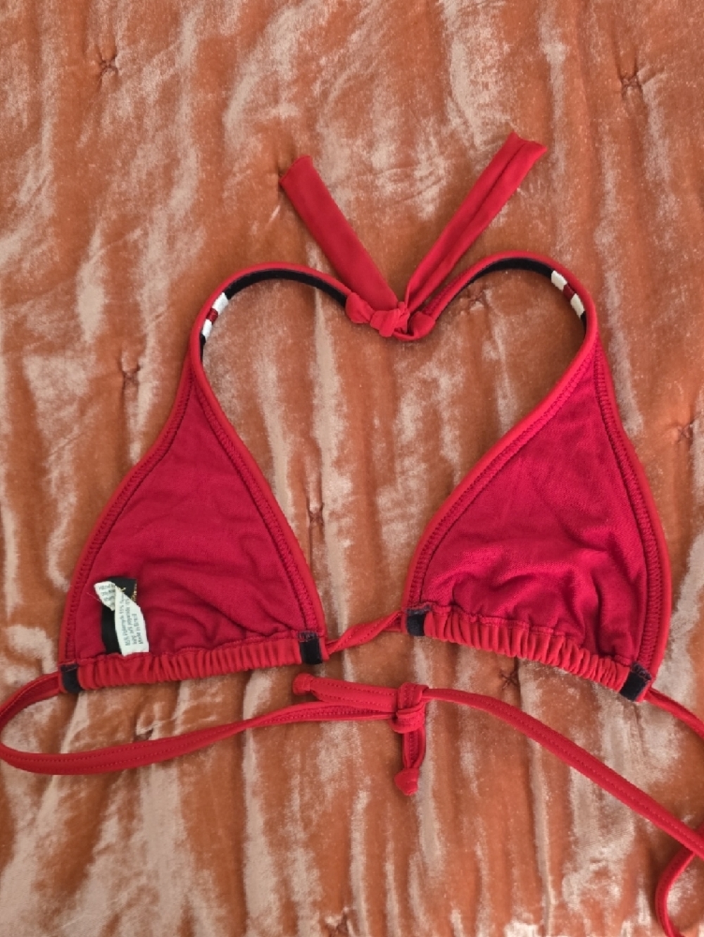 Vix Red Bikini Top with Gold Logo Tag - Picture 4 of 8